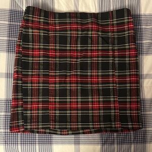 Fashion Nova Red and Black Plaid Mini Skirt